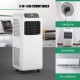 9000 BTU portable air conditioner with remote control, multifunctional modes, and dehumidifier for efficient cooling.