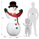 6-foot inflatable Christmas snowman with LED lights, made of durable polyester, perfect for outdoor holiday decoration.