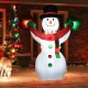 6-foot inflatable Christmas snowman with LED lights, featuring a festive design for outdoor holiday decoration.