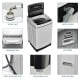 Full-automatic washing machine with stainless steel inner barrel, control panel, and detergent box for efficient.