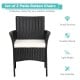 Set of 2 patio wicker chairs with cozy seat cushions, sturdy PE rattan, ideal for outdoor relaxation and activities.