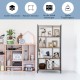 4-Tier industrial bookshelf with thick chipboard and steel frame, ideal for living room or study storage.