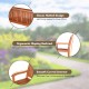 Curved backrest and wide armrest of the solid wood garden bench, designed for comfort and relaxation in outdoor spaces.