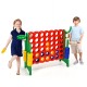 Giant 4-to-score game set with red and yellow discs, perfect for kids and adults for outdoor fun and skill development.