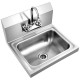 Stainless steel wall mount hand washing sink with faucet, oversized bowl, and back splash for easy cleaning and.