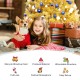 Champagne gold 6 ft artificial Christmas tree with hinged design, crafted from premium PVC for indoor or outdoor.