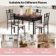 Dining table set with elegant wood finish and cushioned chairs, suitable for dining rooms, living rooms, or restaurants.