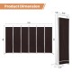 6-panel folding privacy screen in brown, featuring a durable polyester fabric and steel frame for versatile room.