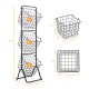 Close-up of a removable wire basket from the 3-tier fruit basket stand, designed for fresh storage in kitchen or pantry.