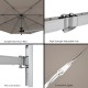 Close-up of the adjustable pole and firm connection of the 8ft wall-mounted aluminum sun shade umbrella for outdoor use.