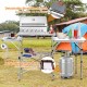 Foldable outdoor BBQ grilling table with detachable windscreen and zipper bag, ideal for camping and picnics.