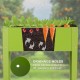 Elevated green garden planter with drainage holes, showcasing fresh lettuce and carrots for easy gardening.