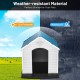 Plastic waterproof ventilated pet house with a sloped roof for rain protection, perfect outdoor shelter for dogs.