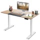 Electric height adjustable desk with engineered wood top and steel frame, ideal for home office or gaming setup.