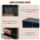 Mobile filing cabinet featuring 2 deep drawers, open shelves, and a spacious tabletop for home and office organization.