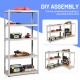 Five-tier adjustable storage shelf made of steel metal and MDF, ideal for organizing tools in garages or workshops.