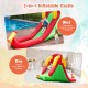 2-in-1 inflatable water slide bounce house with climbing wall, perfect for backyard fun and summer parties.