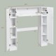 Wooden over the toilet storage cabinet in white with adjustable shelves, pull-down door, and elegant design for.