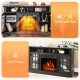 Electric fireplace TV stand in black, showcasing realistic flames and spacious storage for TVs up to 55 inches.