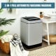 Full automatic washing machine in gray with stainless steel inner barrel, 1.5 Cu.Ft capacity, ideal for efficient.