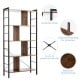 4-tier industrial bookshelf with thick chipboard and steel frame, featuring X-shaped bracket for stability, ideal for.