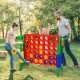 Giant 4-to-score game set in green, featuring kids playing outdoors, enhancing cognitive skills and teamwork.