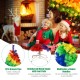 Multicolor rainbow branch tips of a 7-foot artificial Christmas tree with hinged design, perfect for festive decor.