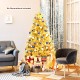 Champagne gold 6 ft artificial tinsel Christmas tree with fluffy branches, ideal for creating a festive atmosphere.