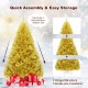 Champagne gold 6 ft artificial tinsel Christmas tree with hinged design for quick assembly, ideal for indoor and.