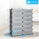 12-cube portable plastic shoe rack with transparent doors, waterproof and dust-proof, ideal for versatile home.
