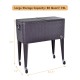 Outdoor 80QT rattan rolling cooler cart with dual lids, wheels for easy mobility, and refrigeration insulation for.