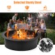 36-inch round steel fire pit ring with a powder-coat surface, ideal for DIY outdoor use and creating a warm atmosphere.