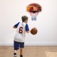 Wall mounted basketball hoop with a 29" x 20" backboard, ideal for indoor play in dorms or bedrooms.