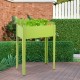 Elevated green garden planter made of galvanized steel, 31.5" high, perfect for easy gardening in any yard.