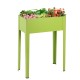 Green elevated garden planter made of galvanized steel, 31.5" high, perfect for easy gardening and stylish yard decor.