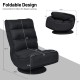 5-position folding floor gaming chair in black with a 360-degree swivel base, ideal for comfortable gaming and.
