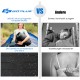 2-person waterproof sleeping bag in black with two pillows, designed for camping and outdoor comfort.