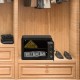 Compact 0.5 cubic feet security safe with keypad, made of durable steel, ideal for storing valuables in a closet.