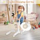 Kids wooden shopping cart toy with sturdy design and smooth wheels, perfect for imaginative supermarket play.