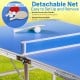 Portable 60-inch ping pong table with detachable net, two paddles, and two balls, perfect for easy setup and storage.