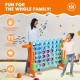 Giant 4-to-Score game set in orange, promoting social interaction and physical play for family fun indoors or outdoors.