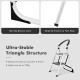 Folding step stool with anti-slip pedals, iron frame, and rubber pads, ideal for kitchen and garage tasks.