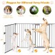 5-panel adjustable metal pet playpen in black, 29 inches high, ideal for indoor safety and versatile configurations.