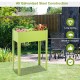 Green elevated garden planter made of galvanized steel, 31.5" high, perfect for easy gardening in your yard.
