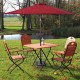 Heavy-duty 30 lbs square umbrella base stand with bronze finish, designed for outdoor umbrellas and easy assembly.