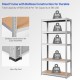Five-level adjustable steel storage shelf with boltless construction, 385 lbs capacity per tier, ideal for garage.