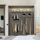 Wall-mounted gray closet organizer kit featuring adjustable shelves and hang rod for efficient storage in bedrooms.