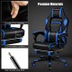 Massage gaming chair with footrest, ergonomic design, durable PVC leather, and adjustable height for ultimate comfort.