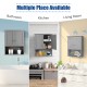 Wall-mounted dark gray bathroom storage cabinet with open shelf and two doors, perfect for compact spaces.