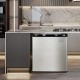 Freestanding 1.1 cu.ft. compact mini upright freezer with recessed door handle and removable chrome shelf for easy.